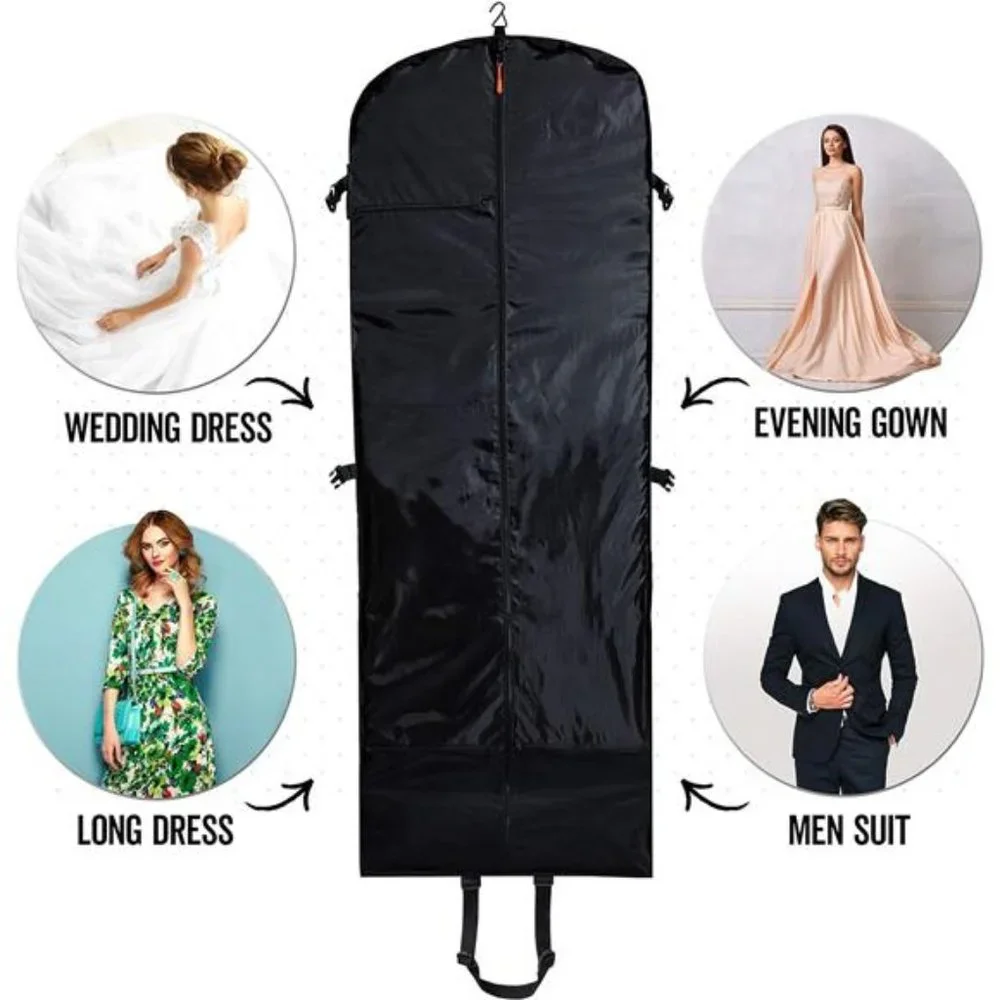 Trifold 66 nch Women Travel Garment Bag With 7pockets | Extra Long Wedding Dress